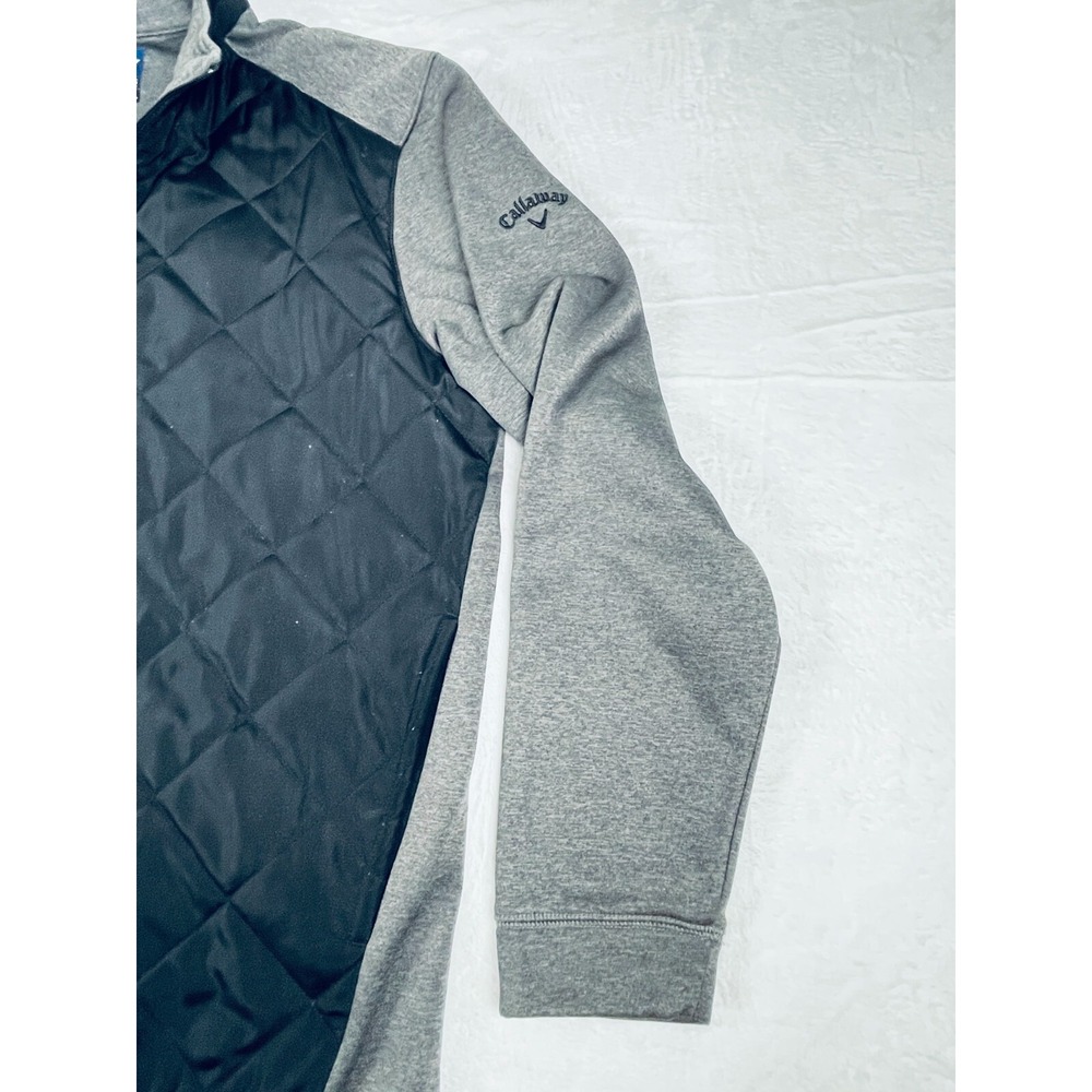 Callaway Weather Series Jacket Large Black Gray Full Zip Quilted Golf Outerwear - Picture 8 of 16